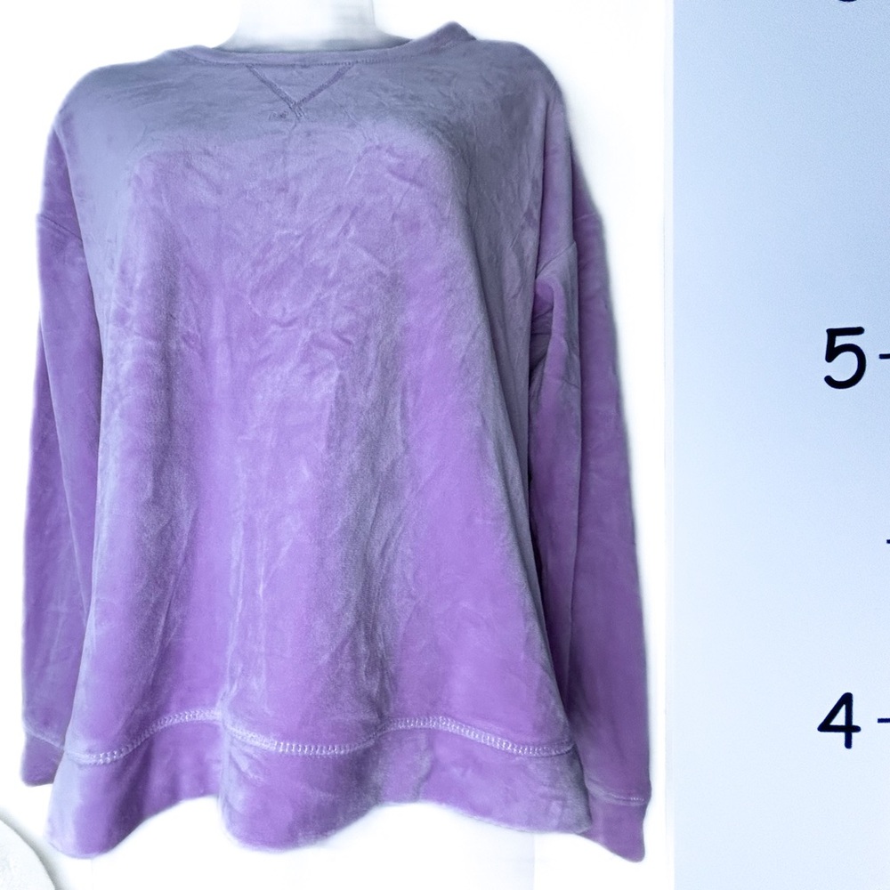 Muk Luks Purple Plush Pajama Top Medium